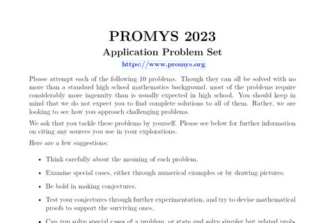 This is the PRIMES 2011 problem set. . Promys 2022 problem set answers